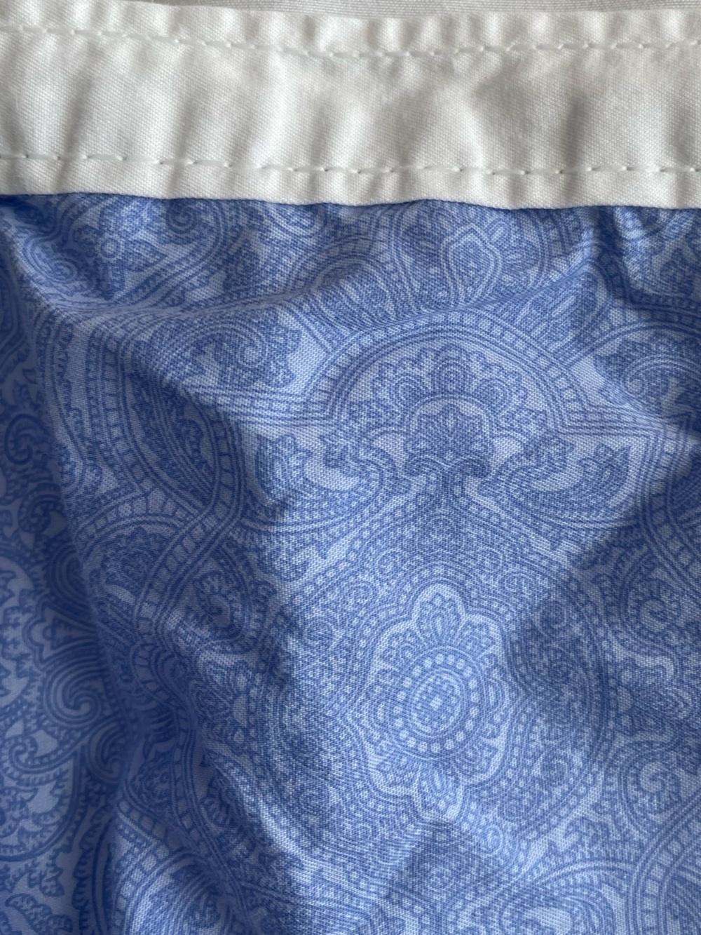 Ralph Lauren King Flat Sheet PUTNEY Blue PAISLEY with Defects - Vintage